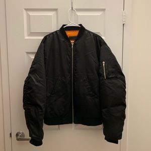 StyleNanda black puffer bomber jacket